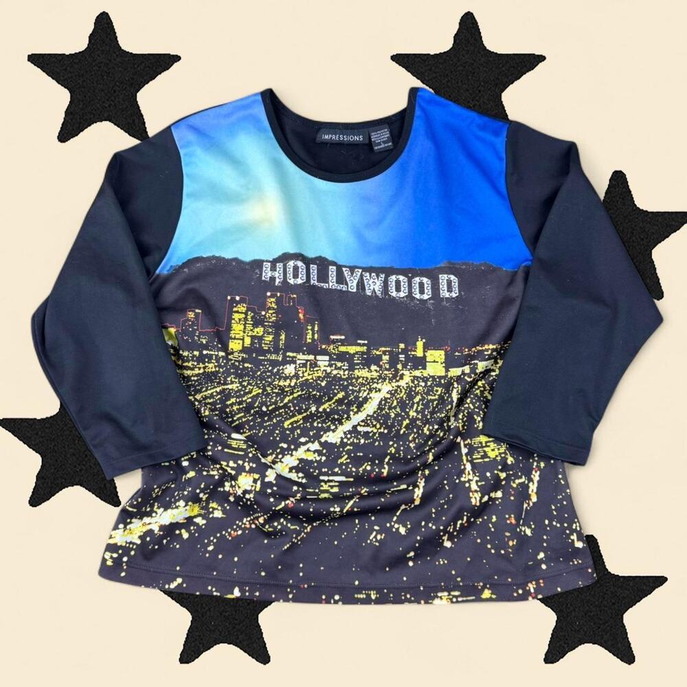 ★ Printed Hollywood 3/4 Sleeve Y2K Top ★